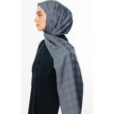 Azbey Kazayağı Desen Parlak Jakar Şal Füme