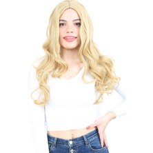 İlkyaz Fashion Yoğun Dalgalı Fiber Sentetik Uzun Perçemsiz Peruk - Sarı ILKYZ-PRK34