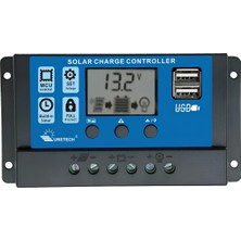 Uretech 20A - 12/24V Solar Şarj Kontrol (Regülatörü) 2 Li USB Çıkışlı