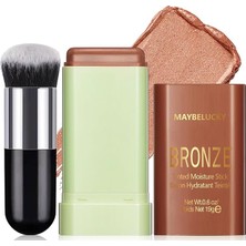 Maybelucky On-The-Glow Bronze Stick | Nemlendirici Bronzer & Allık Stick 19 gr Koyu Kahverengi