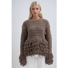 Lijuri Püskül Detaylı Örme Triko Kazak 1391