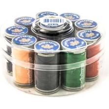 İlkyaz Fashion Altın Yaprak Dikiş Ipliği Seti 10'lu Yuvarlak Kutulu ILKYZ-KRGRS34