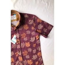 Leew Kids Büyük Kuru Yaprak Detaylı Kısa Kol Gömlek