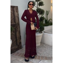 Lijuri Göbek Dekolteli Ajurlu Elbise 2835 R1-A-K5