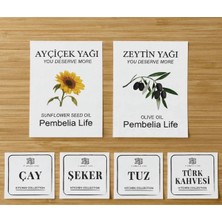 Kitchen Pembelia Ayçiçek Yağı,zeytin Yağı,çay,şeker,tuz,kahve Etiket Yağdanlık Kavanoz Etiketi