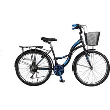 Tunca Kanyon 27.5 Jant Sepetli Bagajlı Çamurluklu Şehir Bisikleti Mavi / Siyah