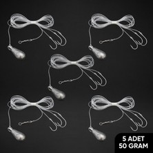 3 Iğneli Kurşunlu Beden Takımı - Dip Beden Oltası - Fırdöndülü - 50 gr - 5 Adet