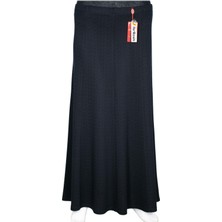 Hermevsim Hesna Kadın Efsun Kışlık Baskılı 8 Parça Lastikli Lacivert Etek R04