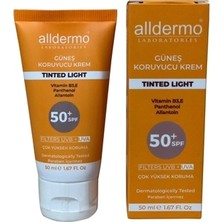 Alldermo SPF 50+ Tinted Light Güneş Koruyucu Krem 50 ml Tüp