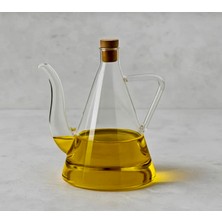 Kitchen Pembelia Borosilikat Cam 500 ml Özel Tasarım Yağdanlık Yağlık Sirkelik