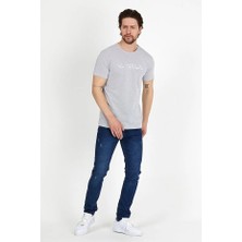 Dynamo Erkek Beyaz Bisiklet Yaka Nakış Detaylı T-Shirt T-866