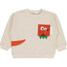 Civil Boys Cebi Surat Nakışlı 2-5 Yaş Sweatshirt - Bej 5-6 Yaş