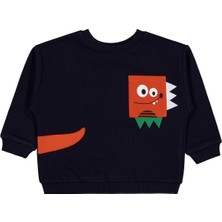 Civil Boys Cebi Surat Nakışlı 2-5 Yaş Sweatshirt - Lacivert 3-4 Yaş