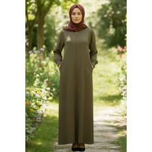 Maksen Tekstil Aerobin Kumaş Tesettür Cepli Ferace - Günlük Rahat Kesim Uzun Kap