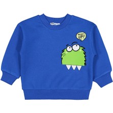 Civil Boys Monster Basklı 2-5 Yaş Sweatshirt - Mavi 3-4 Yaş