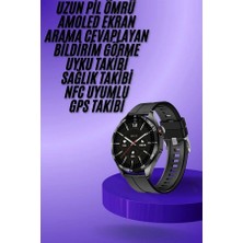 İlkyaz Fashion Amoled Ekran 3 Kordonlu Akıllı Saat 5.0 Bluetooth Bağlantılı Android ve Ios Uyumlu Ilkyz-Krgrs