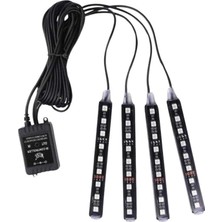 İlkyaz Fashion Araç Içi Aydınlatma Kumandalı 12 LED Ayak Altı LED Ambiyans Işığı Sese Duyarlı Kumandalı