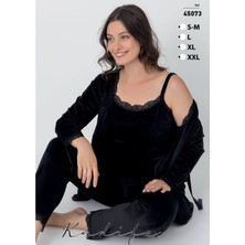 Kadife Üçlü Pijama (Fransız Kadife)