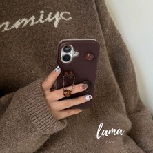 Lama Case Apple iPhone 15 Pro Max Kılıf Taş ve Çiçek Detaylı  Figürlü Premium Kapak