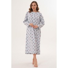Mecit Pijama Mecit 6205 Mavi Büyük Beden Kadın Gecelik