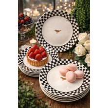 Seramikci Damalı Kuşlu 6 Lı Servis Tabağı