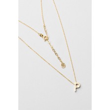 So CHIC My Story P Harfi 18 Ayar Sarı Altın Kaplama 45 Cm Gümüş Kolye