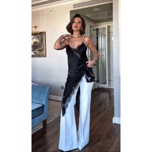 Deep Beach Dantel Detaylı Askılı Asimetrik Elbise