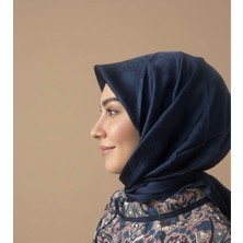 Sevimia Scarf İpeksi Jakar Eşarp lacivert