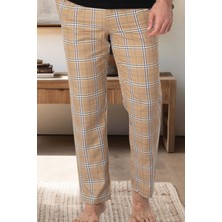 Mecit Pijama Mecit 3002 Kahve Ekoseli Erkek Tek Alt Pijama