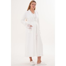 Mecit Pijama Mecit 6331 Ekru Sabahlıklı Lohusa Gecelik Takım