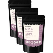 Starfoods 3 Paket Chia Tohumu & Yaprak Çilek Çilekli Chia Tohumu Chia Seeds & Strawberry