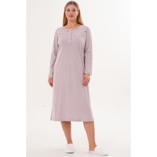 Mecit Pijama Mecit 6310 Lila %100 Pamuk Büyük Beden Kadın Gecelik