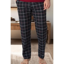 Mecit Pijama Mecit 3001 Siyah Ekoseli Erkek Tek Alt Pijama