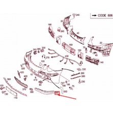TŞT Mercedes E Class Ön Tampon Bandı Nikelaj Çıta Avangarde Sol 2002- 2007 (Oem No:  A21188005129999)