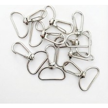 Orhan Çanta 2.5 cm Telli Kanca Nikel (Gümüş) - Metal Çanta ve Cüzdan Askı Klipsi - 250 Adet