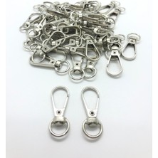 Orhan Çanta 100 Adet 1 Cm Yay Kanca Gümüş Anahtarlık Halkası - Metal Yaylı Klips