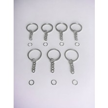 Orhan Çanta 100’LÜ Anahtarlık Halkası C Aparatlı Zincirli Makrome Amigurumi 2,5cm Çap 2,5cm Zincir Aparat