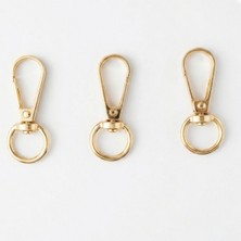 Orhan Çanta 1 cm Yaylı Kanca Light (Gold) - Metal Çanta ve Cüzdan Askı Klipsi - 150 Adet