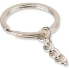 Orhan Çanta Anahtarlık Halkası Zincirli Metal 5 cm Gümüş Pakette 50 Adet
