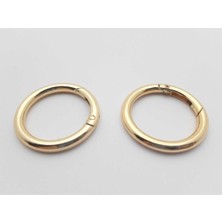 Orhan Çanta Altın Renginde Açılır Yaylı Metal Çanta Zincir Halkası (Çap 4,1 Cm) (1 Pakette 2 Adet)