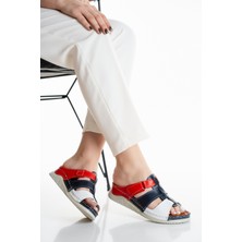 Ender Iç Dış %100 Hakiki Deri Yumuşak Taban Topuksuz Deri Terlik