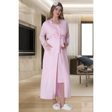 Mecit Pijama Mecit 6005 Pembe Hamile Lohusa Sabahlıklı Gecelik Takım