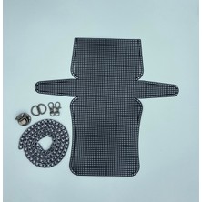 Orhan Çanta Siyah Plastik Kanvas Antrasit Zincirli Çanta Set