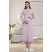 Mecit Pijama Mecit 1512 Gül Kurusu Hamile Lohusa Gecelik