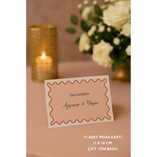 Emtory Home Pembe Zigzag Nişan Masa Kartı Çift Yön Baskı - 11X16CM - Isme Özel - Nişan Kartı - Nikah Kartı