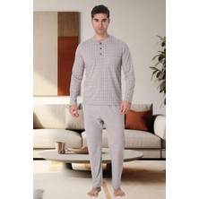 Mecit Pijama By Mecit 2759 Kahverengi Büyük Beden Erkek Pijama Takımı