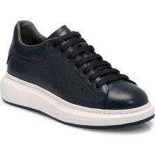 Tergan Lacivert Hakiki Deri Erkek Sneaker - E25S1AY57669-A31