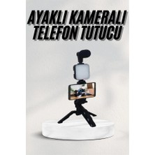 İlkyaz Fashion Telefon Tutucu LED Işıklı Kumandalı Mikrofon Telefon Vlog Video Kayıt ILKYZ-KRGRS34