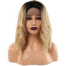 İlkyaz Fashion Fiber Sentetik Dalgalı Kısa Tül Peruk - Siyah Balköpüğü Ombreli ILKYZ-PRK34