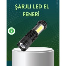 İlkyaz Fashion 4 Modlu USB Şarjlı LED El Feneri Kamp ve Outdoor ILKYZ-KRGRS34